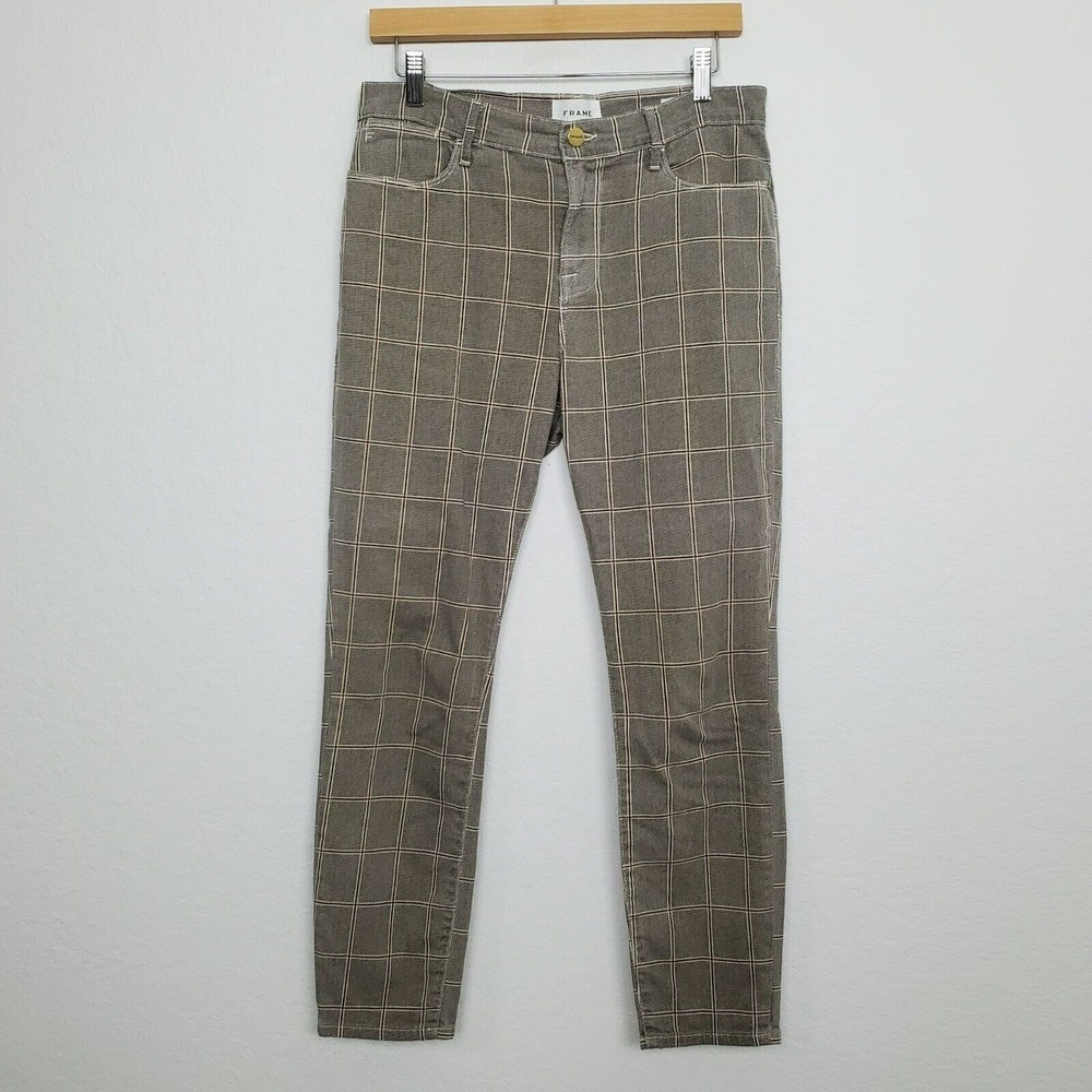 Frame Womens Le High Skinny‎ Crop Jean Pants Size 29 Window Pane Plaid